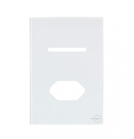 Placa p/ 1 Interruptor +  Tomada 4x2 - Novara Glass Branco
